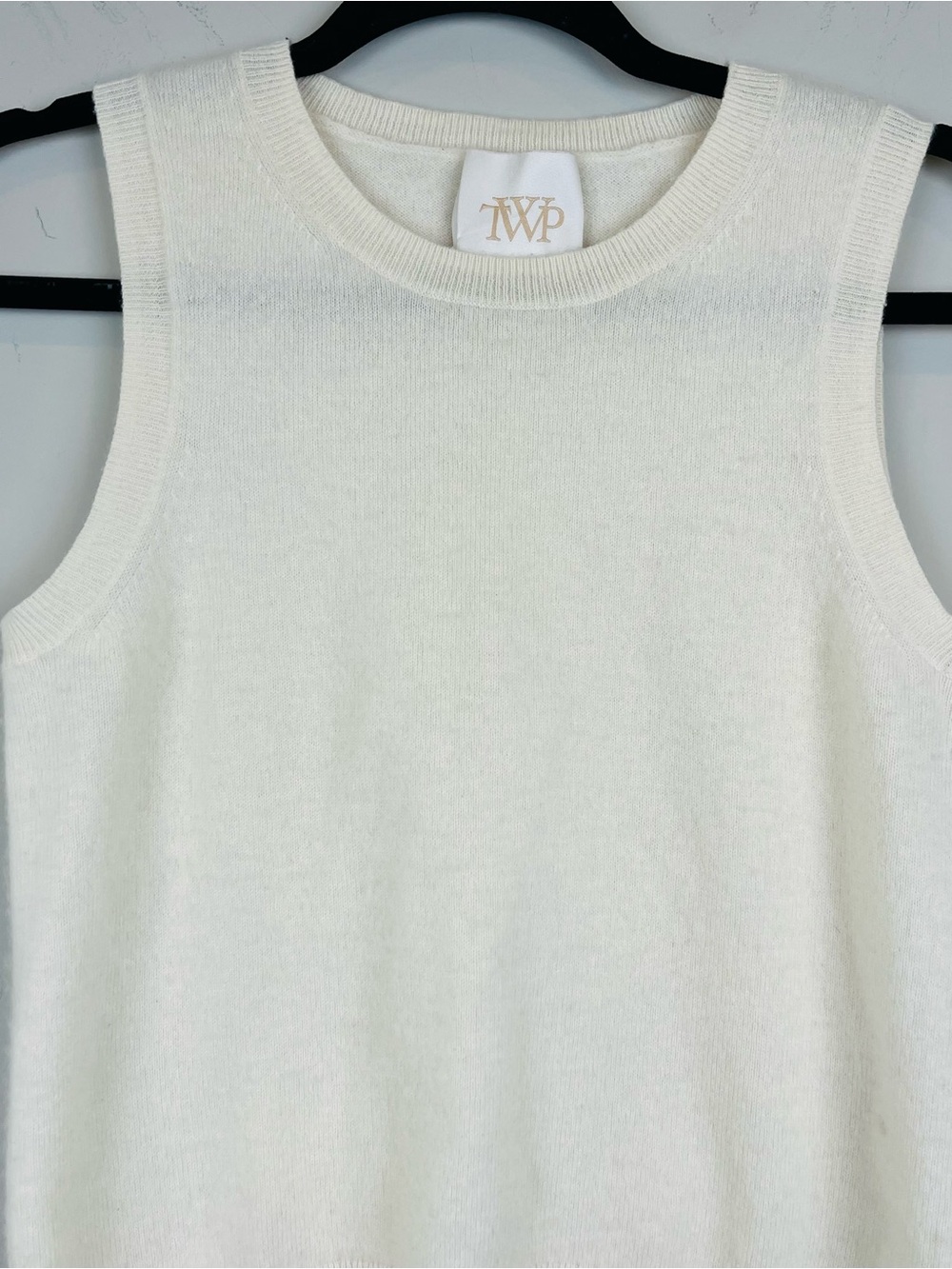 TWP Jenny's Cashmere Tank Sweater Crewneck Vest Top Ivory Cream Size Small - Picture 3 of 9